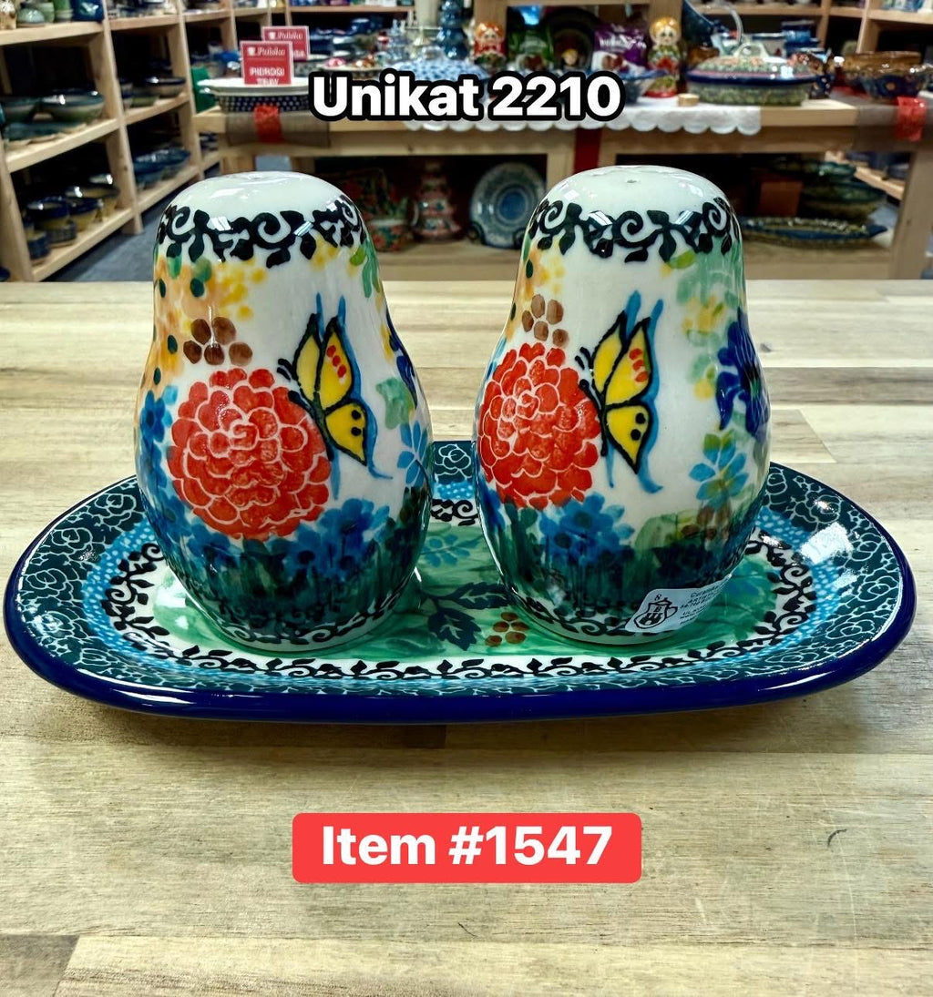 Polish Pottery Unikat 2210 Salt & Pepper Set