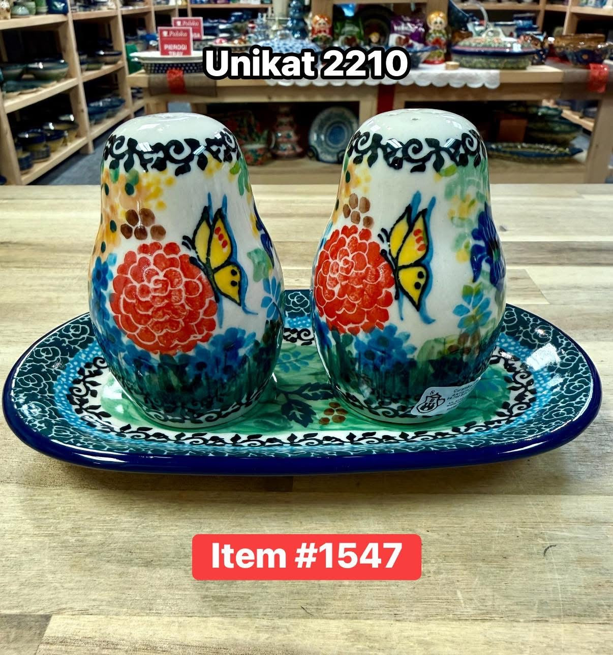 Polish Pottery Unikat 2210 Salt & Pepper Set