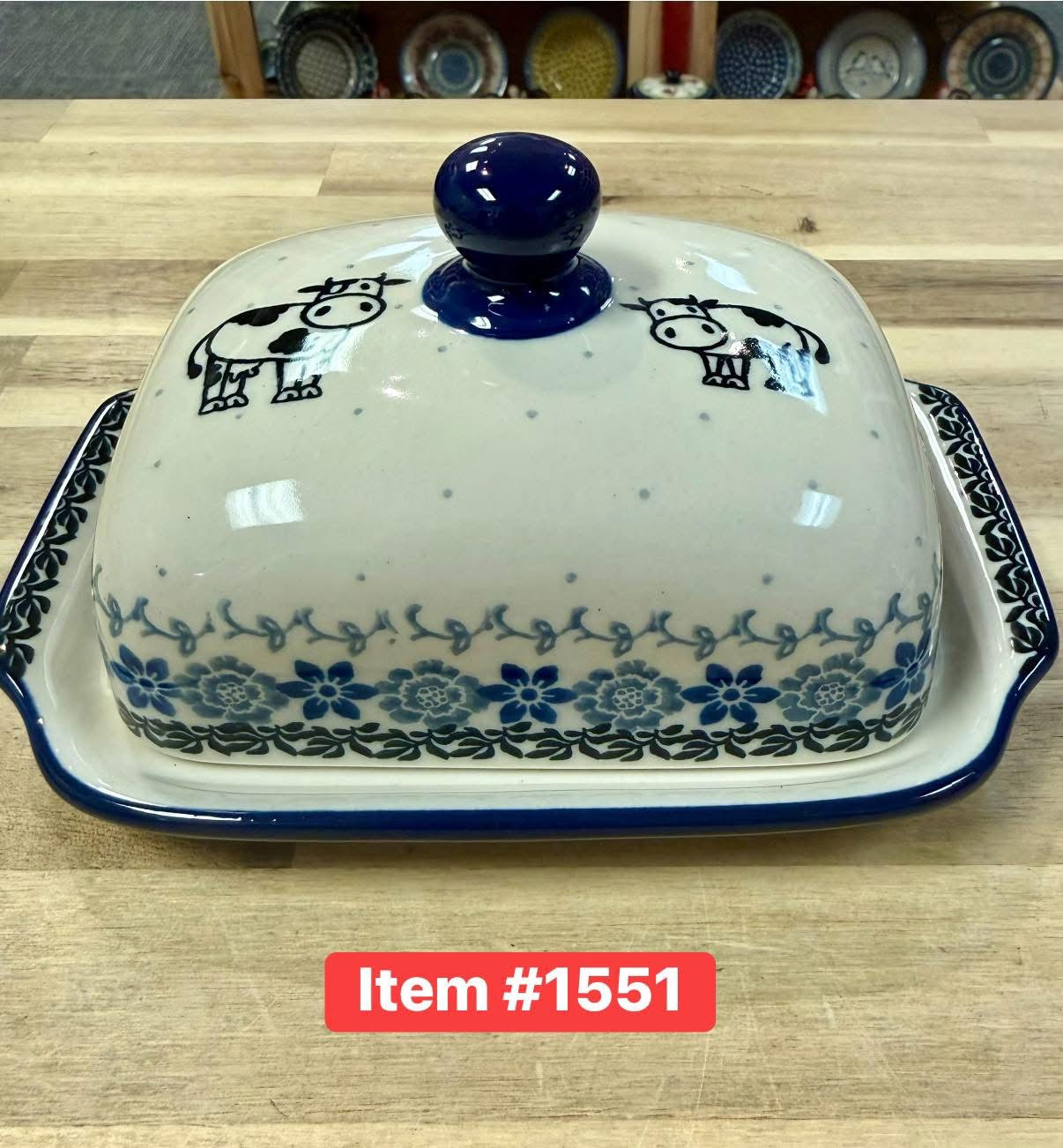Polish Pottery Traditional(Cows) Butter Dish