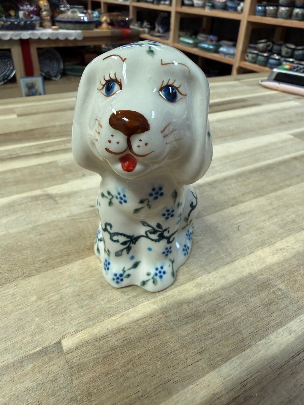 Polish Pottery Unikat Vena Dog Figurine
