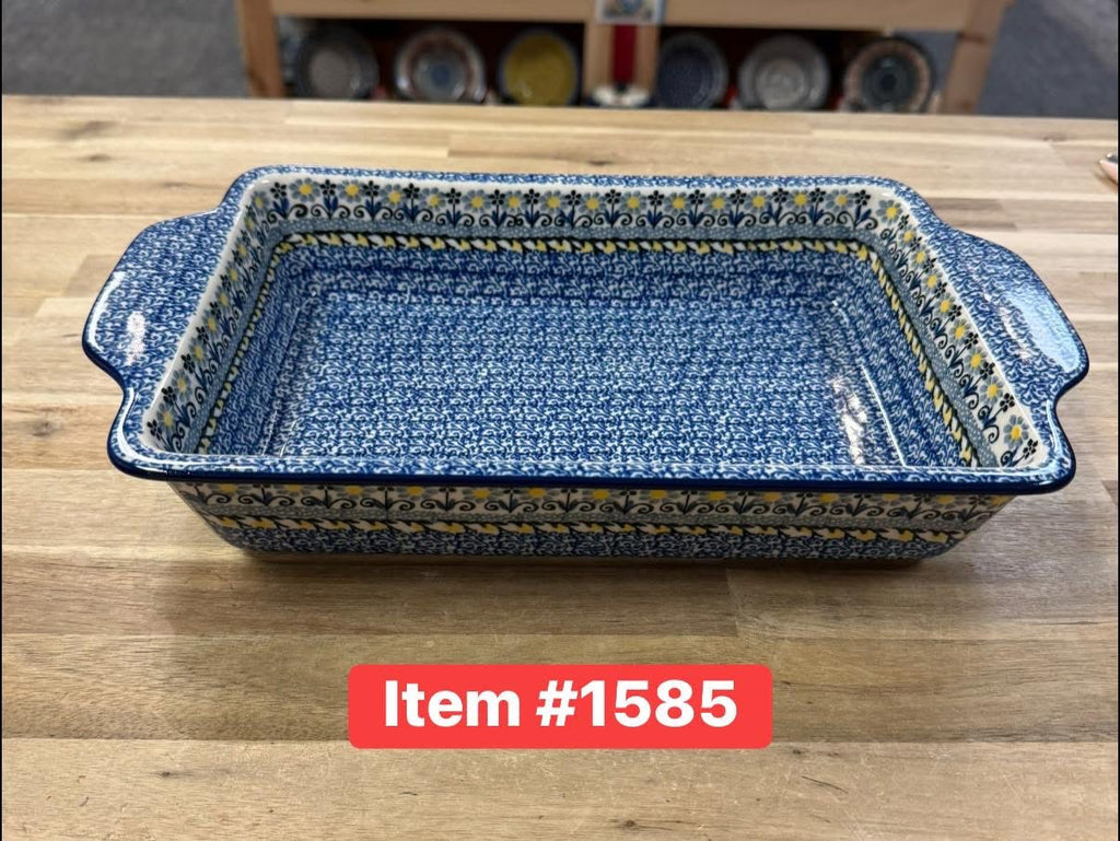 Polish Pottery Traditional(Blue/Yellow) Baker