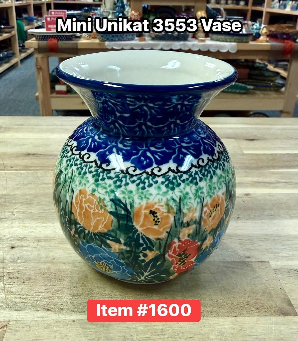 Polish Pottery Unikat 3553 Mini Vase