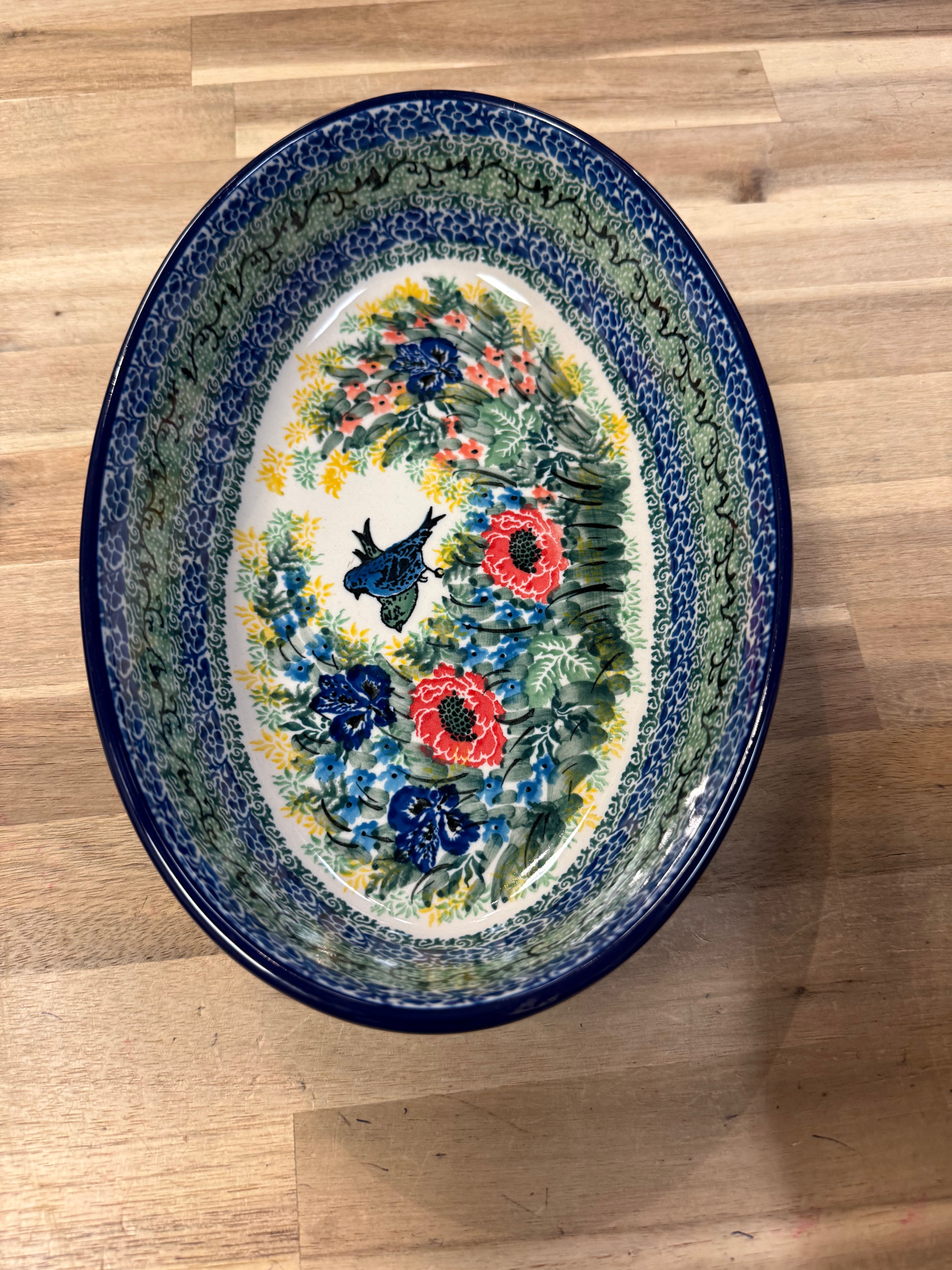 Polish Pottery Oval Baker - Unikat 4397