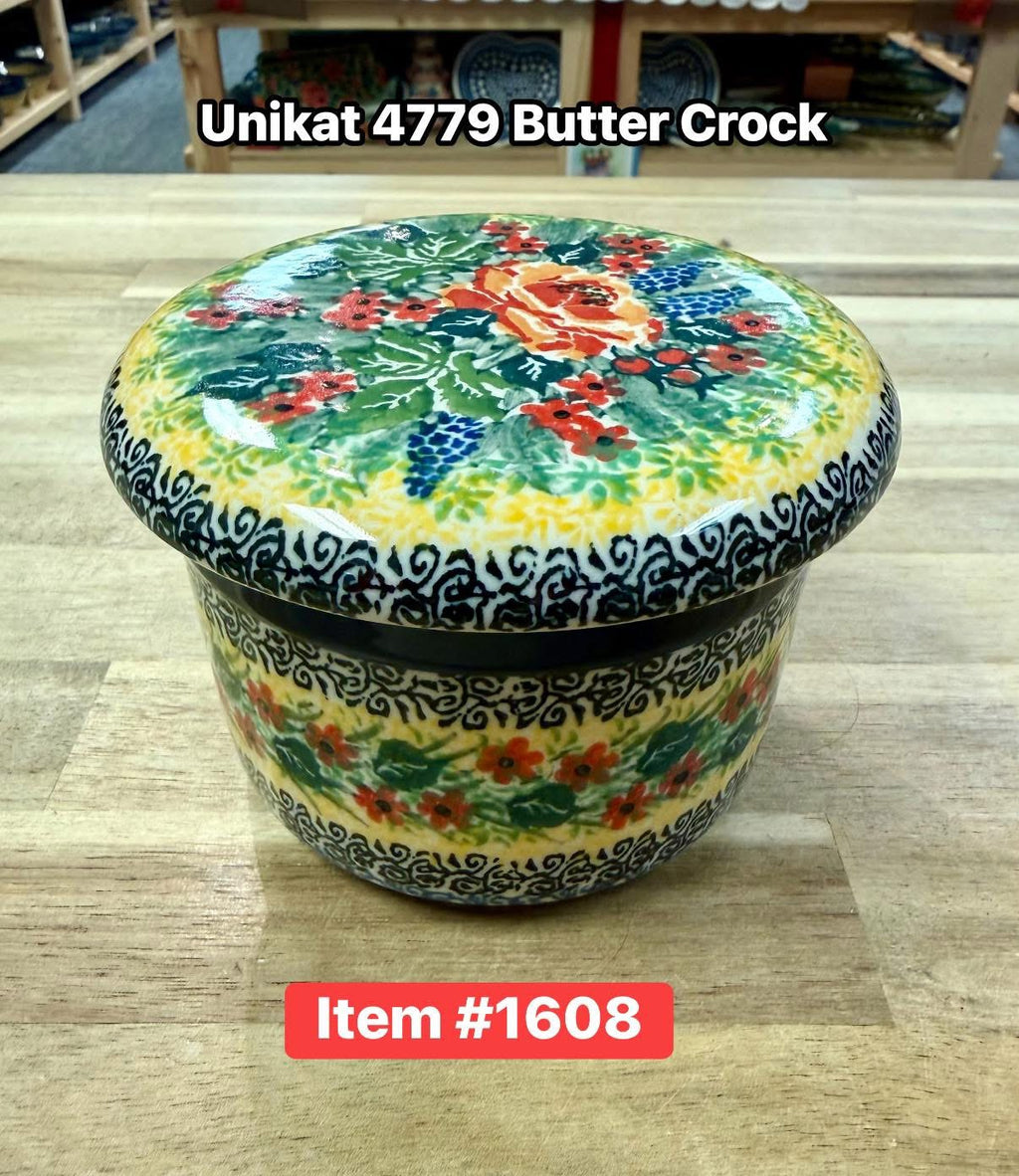 Polish Pottery Unikat 4779 Butter Crock