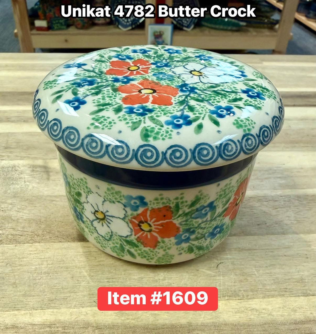 Polish Pottery Unikat 4782 Butter Crock