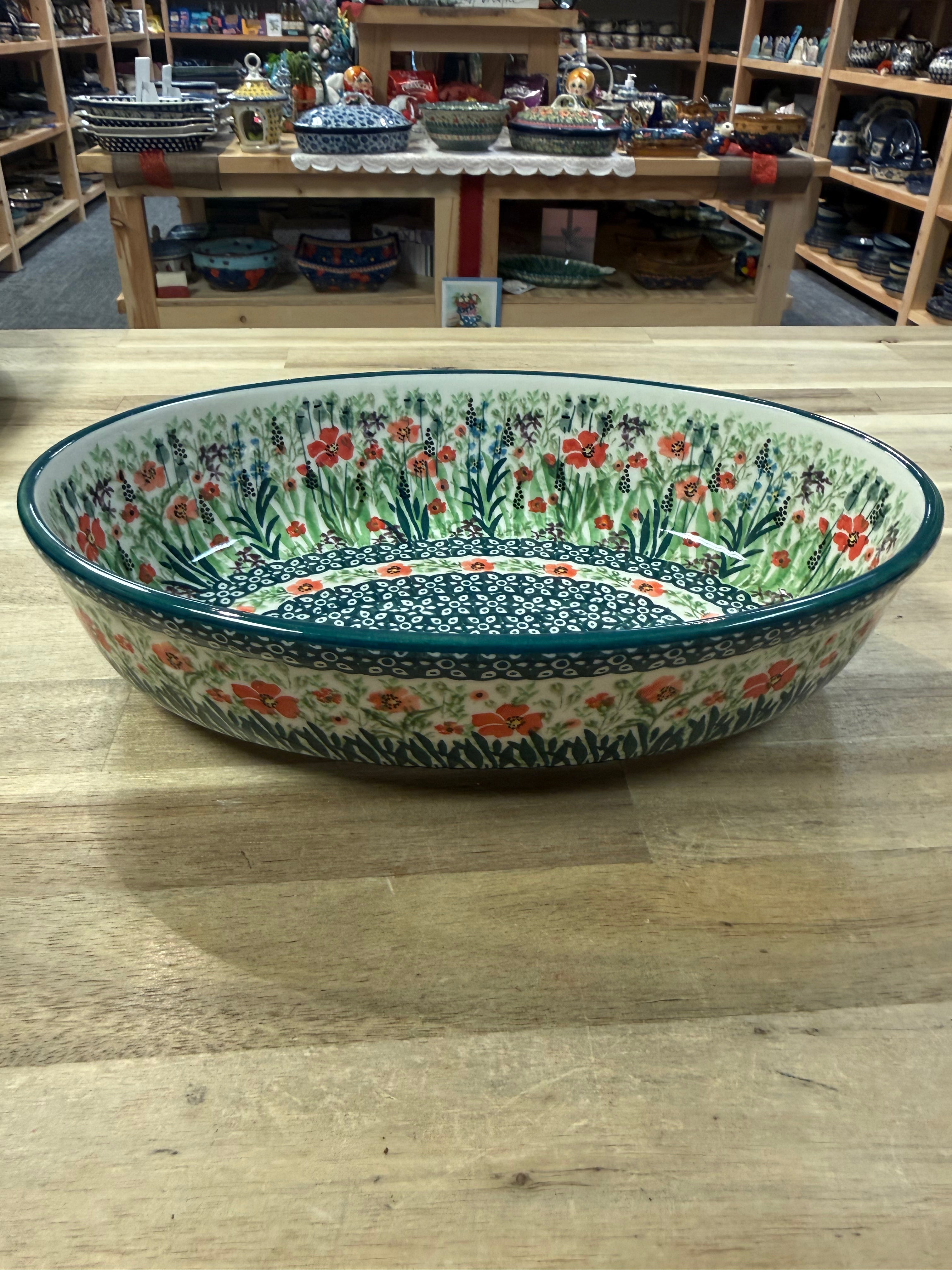 Polish Pottery Oval Baker - Unikat 4335