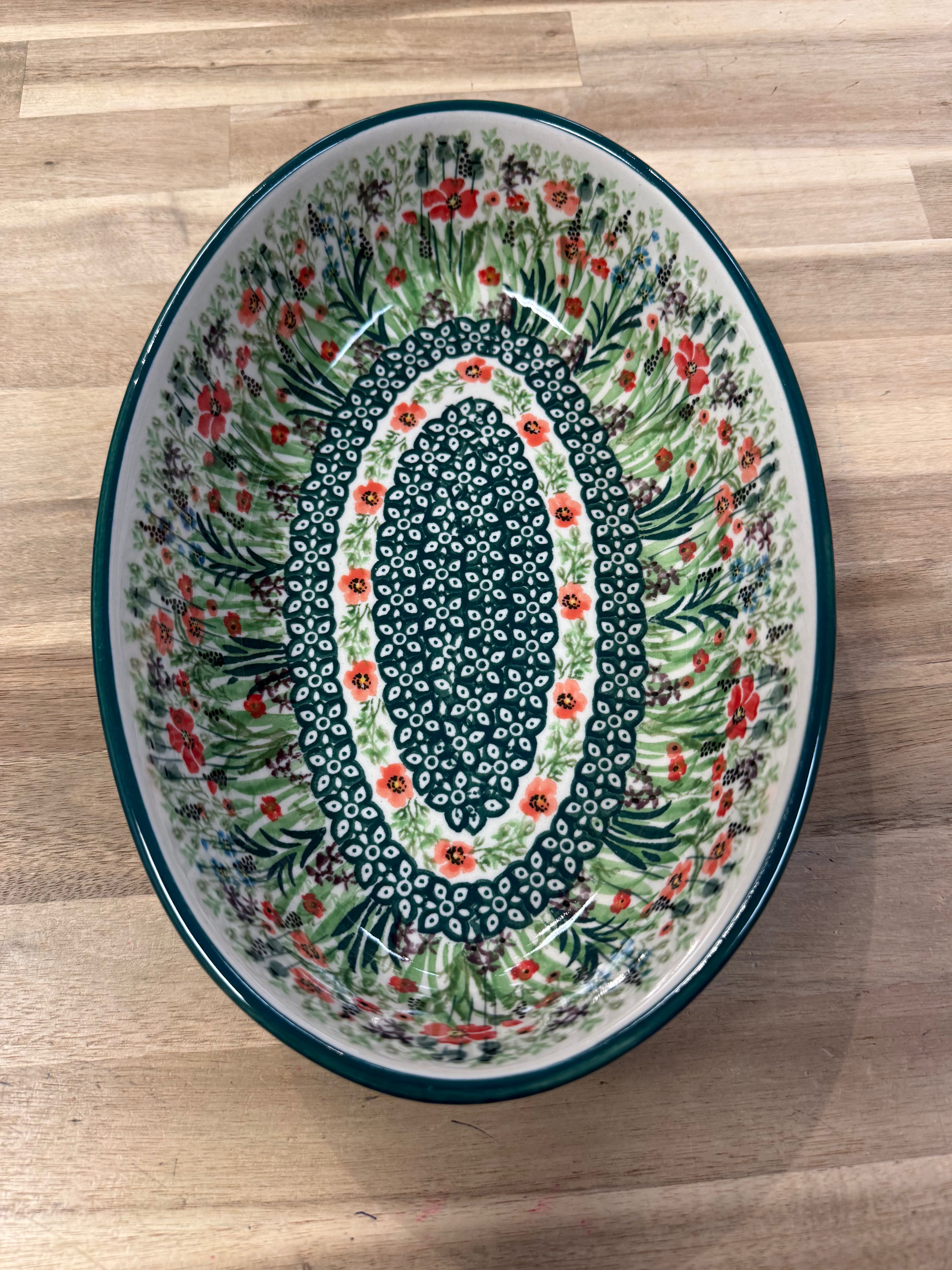 Polish Pottery Oval Baker - Unikat 4335