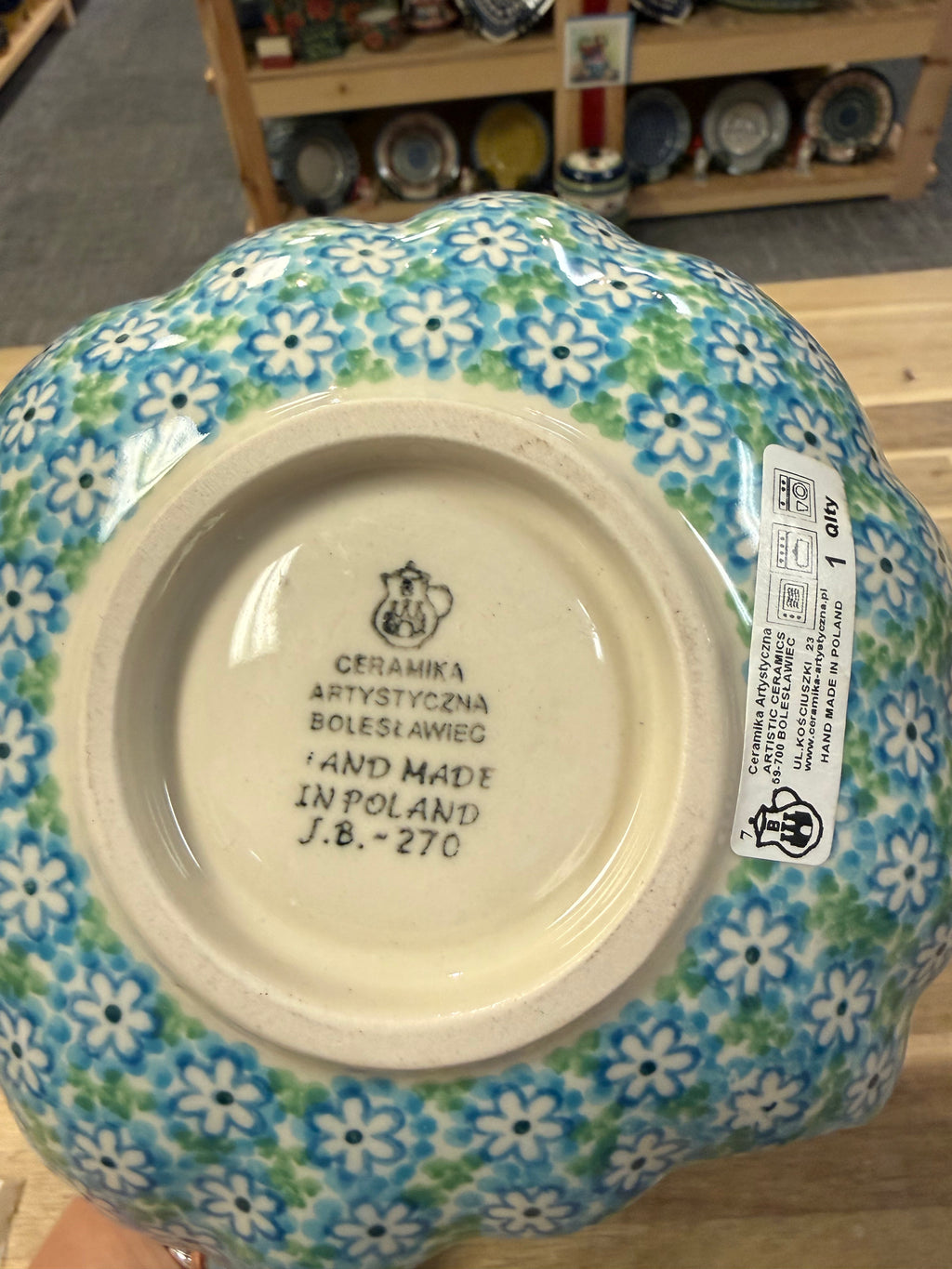 Polish Pottery Traditional(Fresh Flowers) Pumpkin/Jack-o-lantern