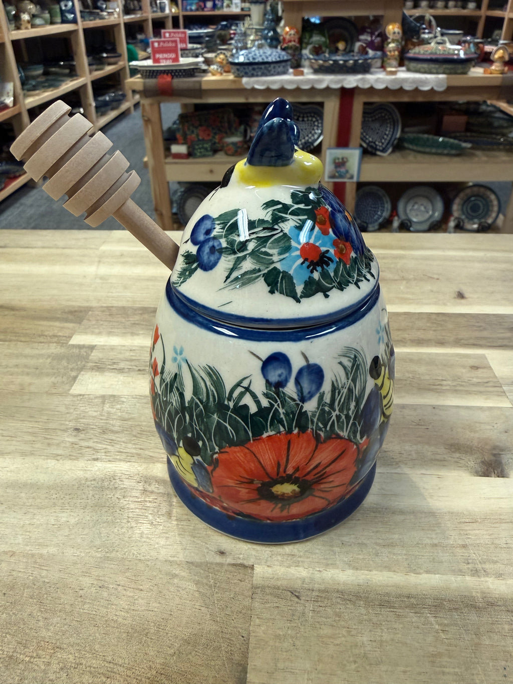 Polish Pottery Unikat Honey Pot/Sugar Bowl