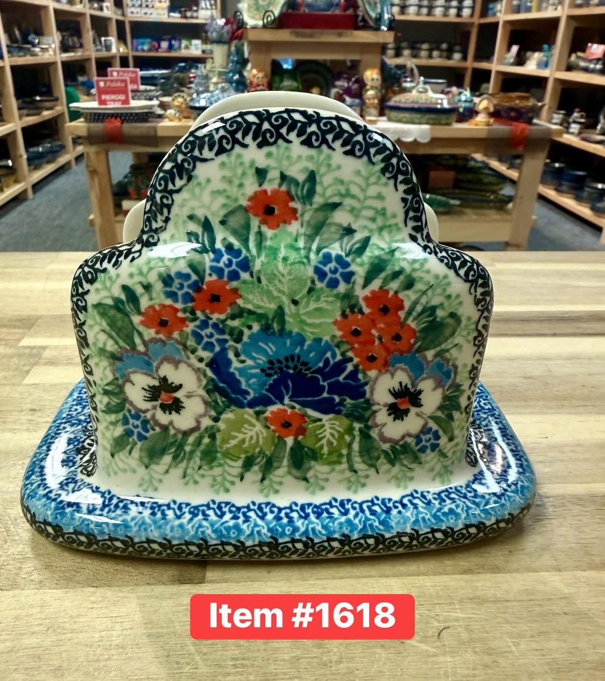 Polish Polish Pottery Unikat 3841 Napkin Holder