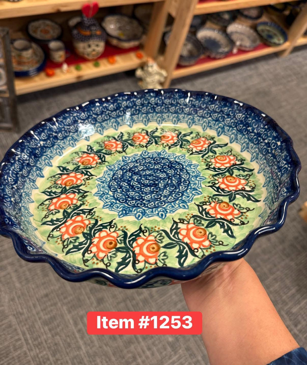 Polish Pottery Unikat 1383 Pie Plate