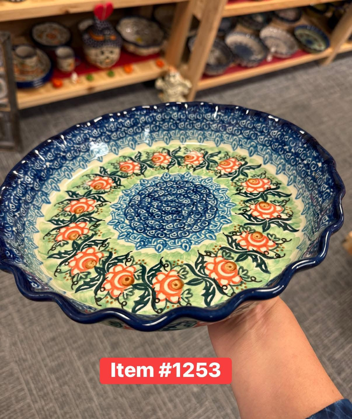 Polish Pottery Unikat 1383 Pie Plate