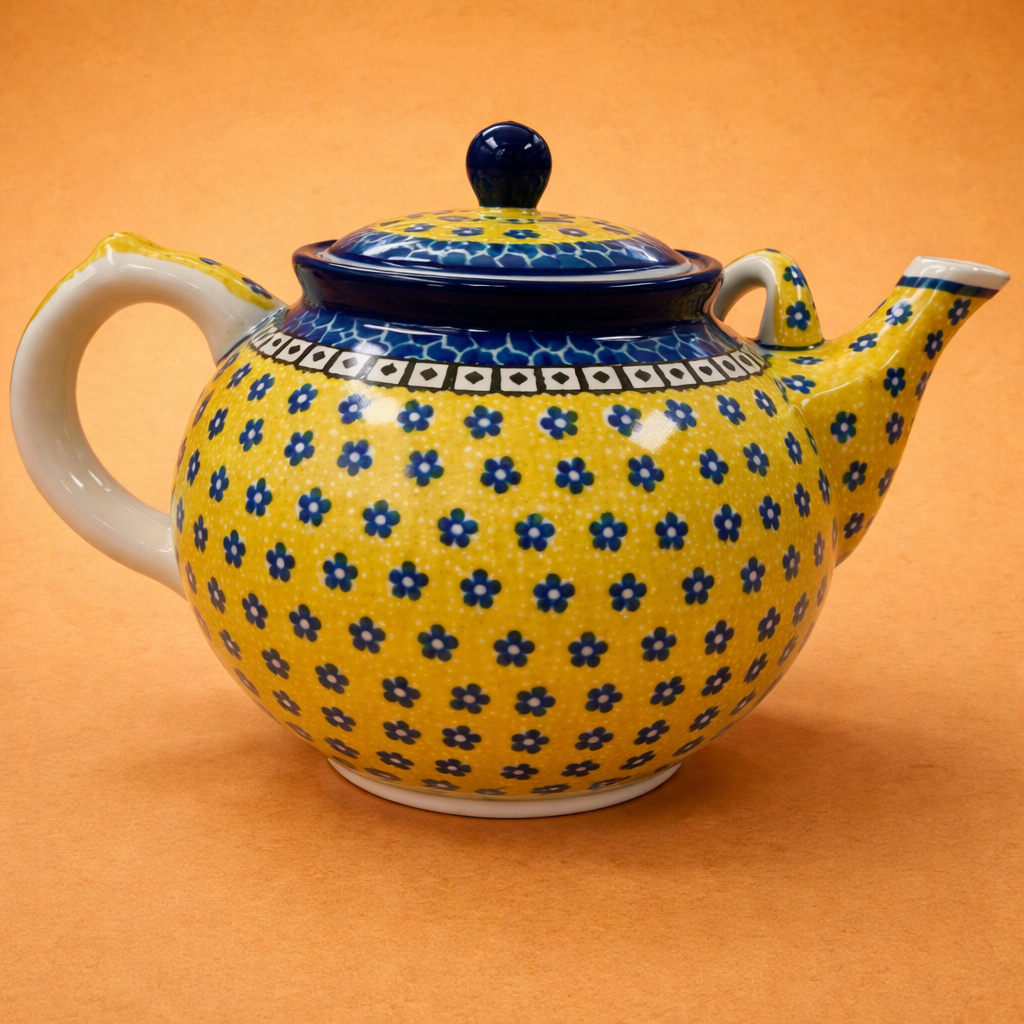 Polish Pottery Traditional(Yellow/Blue) Jumbo Teapot