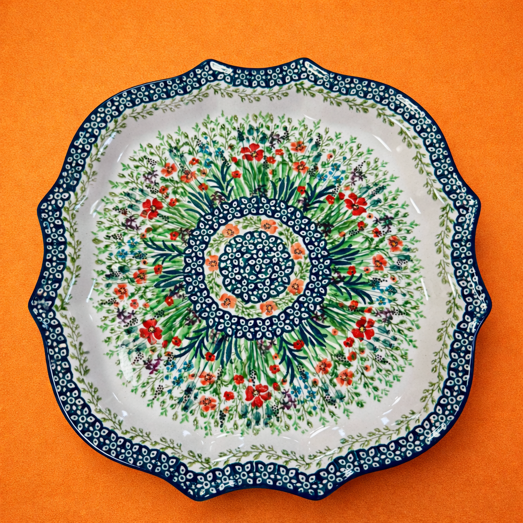 Polish Pottery Unikat 4335 Shaped Plate
