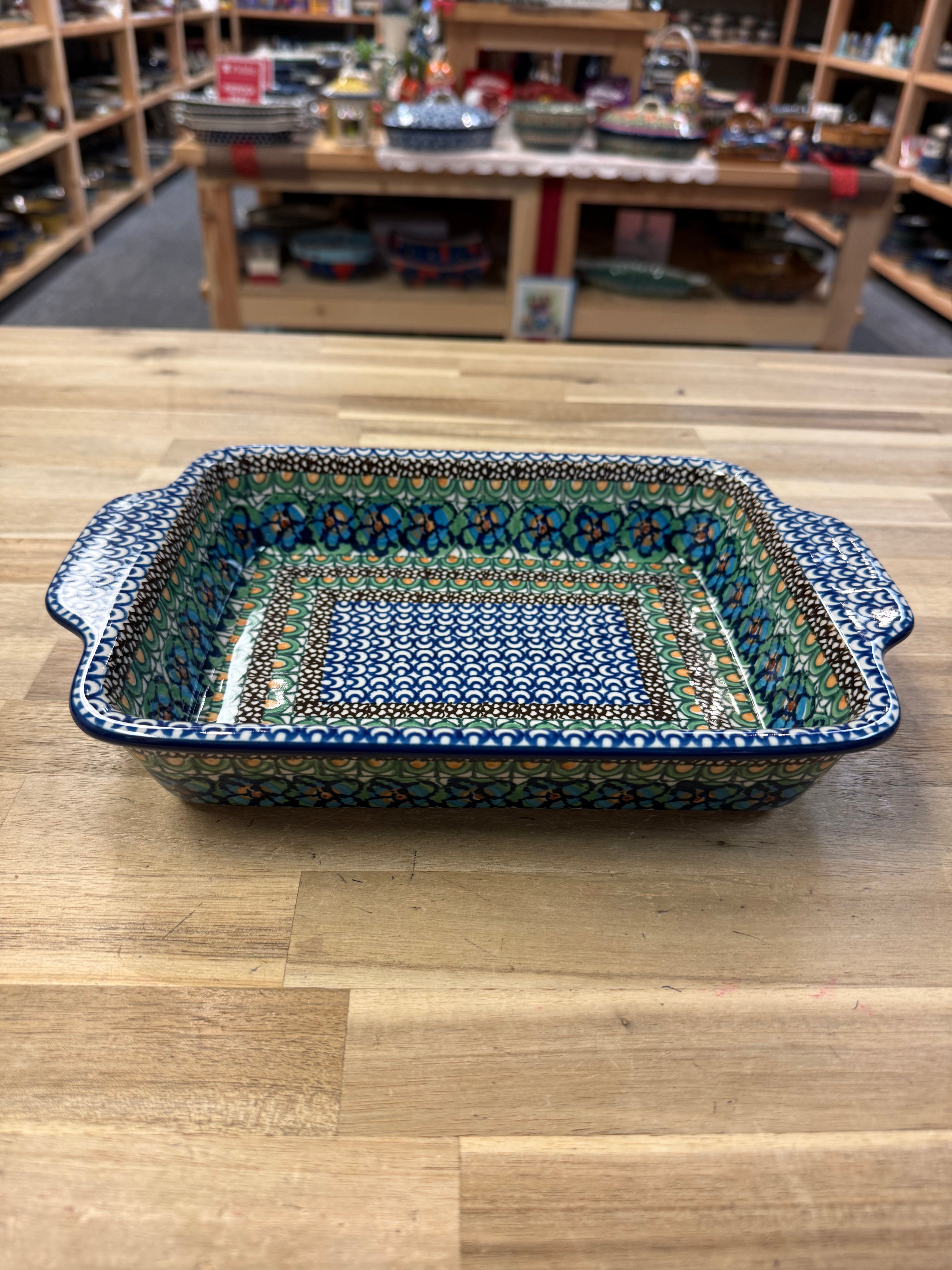 Polish Pottery Small Rectangle Baker - Unikat 151