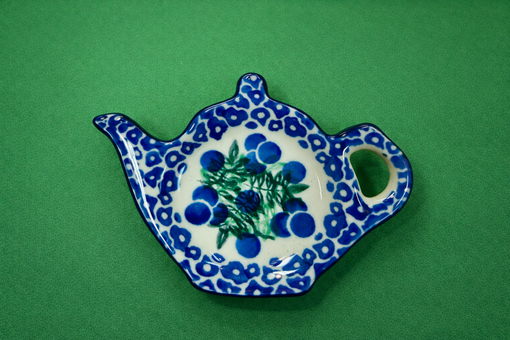 Polish Pottery Traditional(Blueberries) Tea Bag Holder