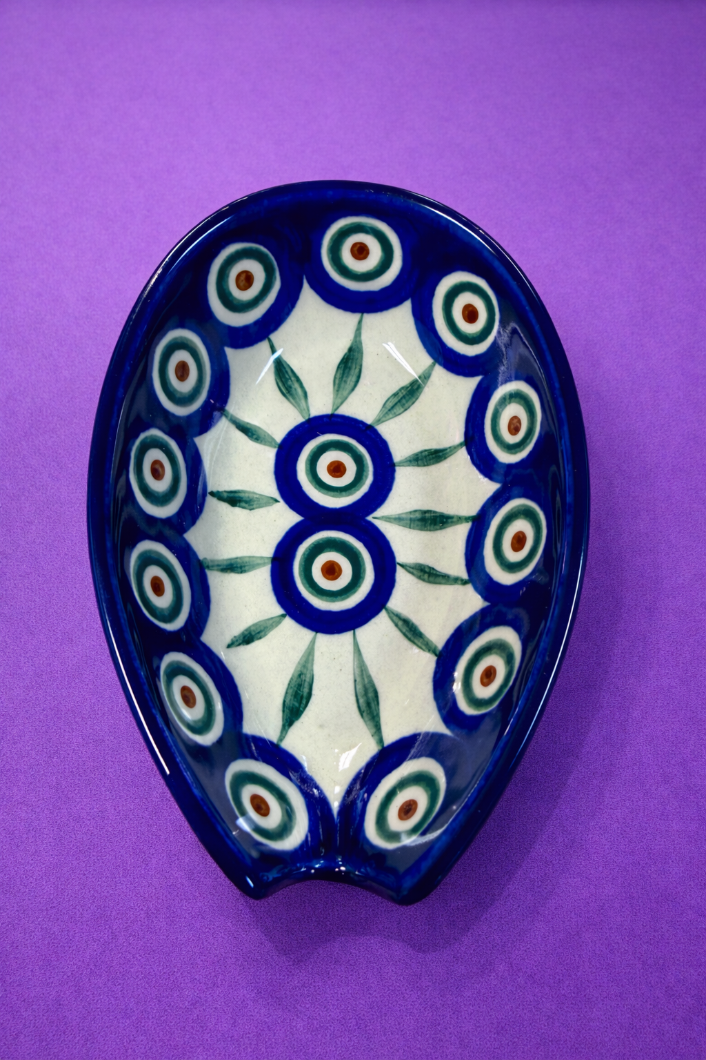 Polish Pottery Traditional(Peacock) Spoon Rest