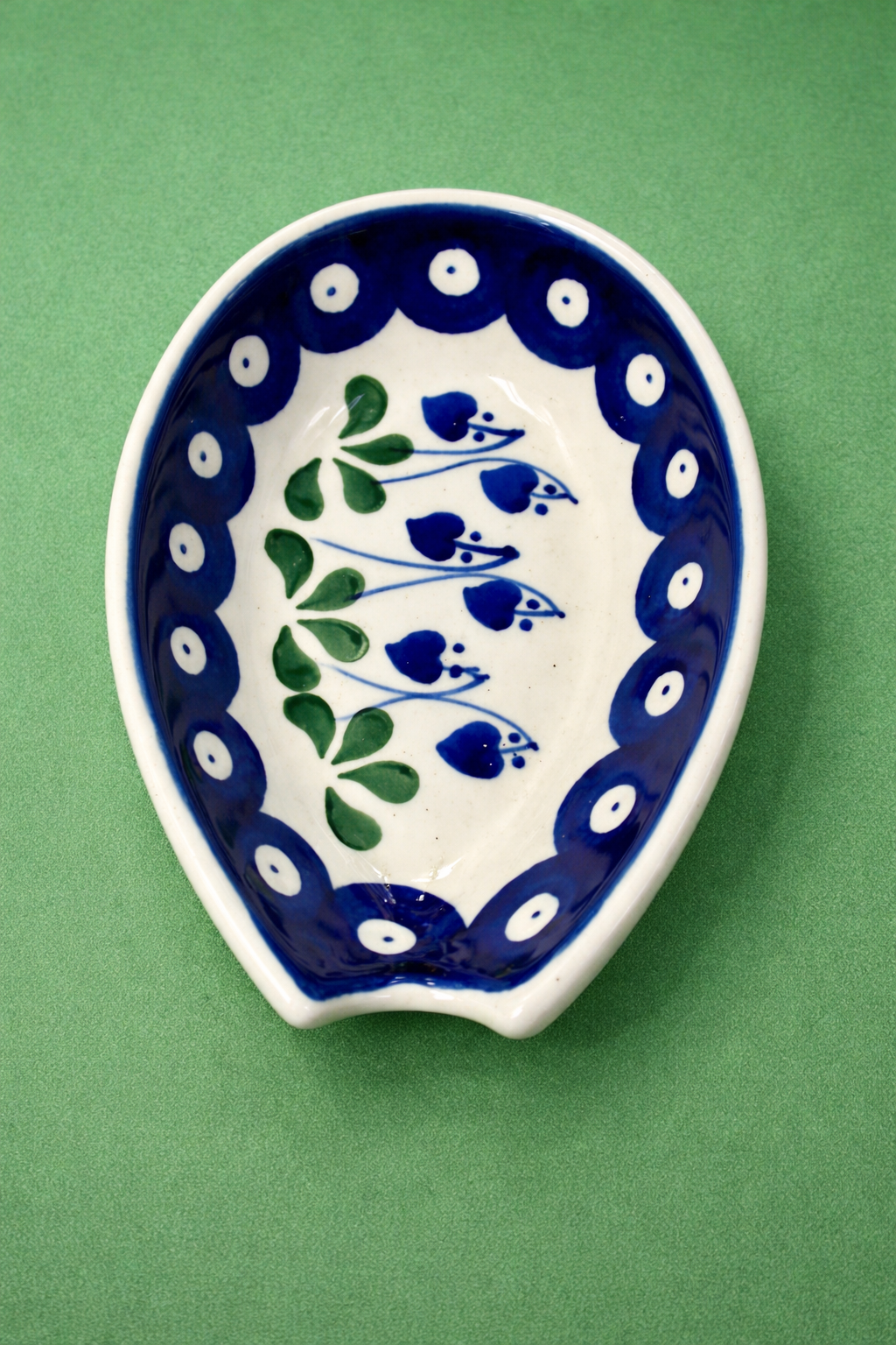 Polish Pottery Traditional(Drop Hearts) Spoon Rest