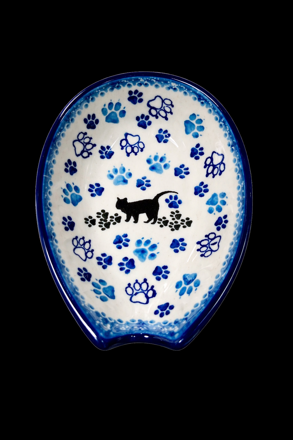 Polish Pottery Traditional(Black Cat) Spoon Rest