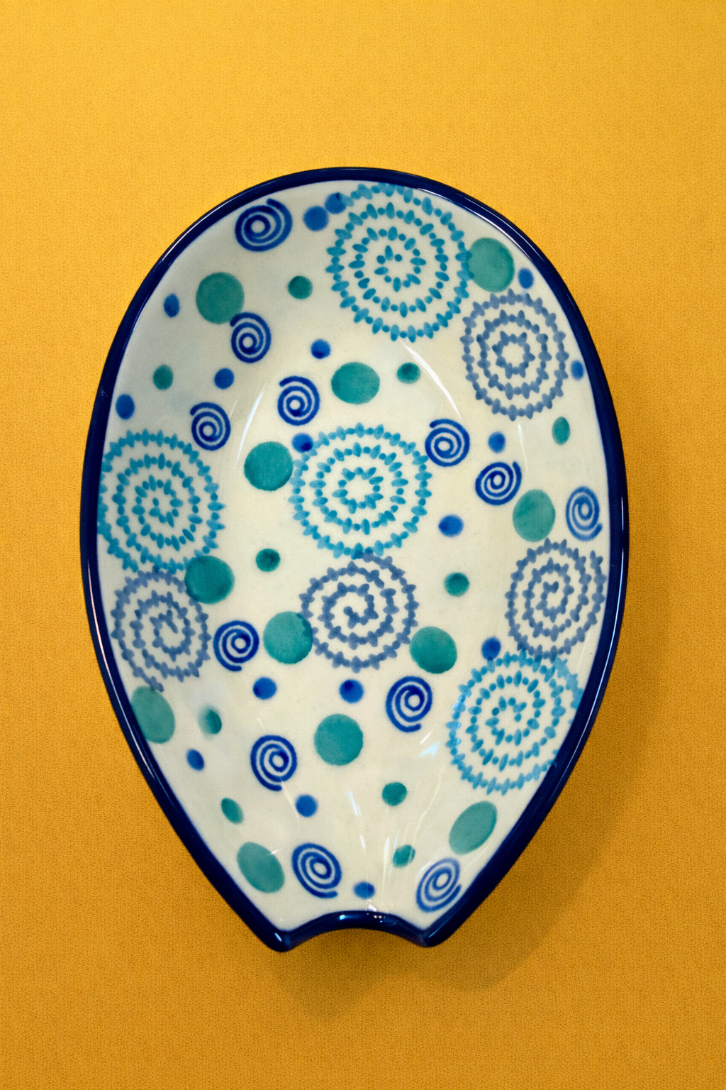 Polish Pottery Traditional(Swirls) Spoon Rest