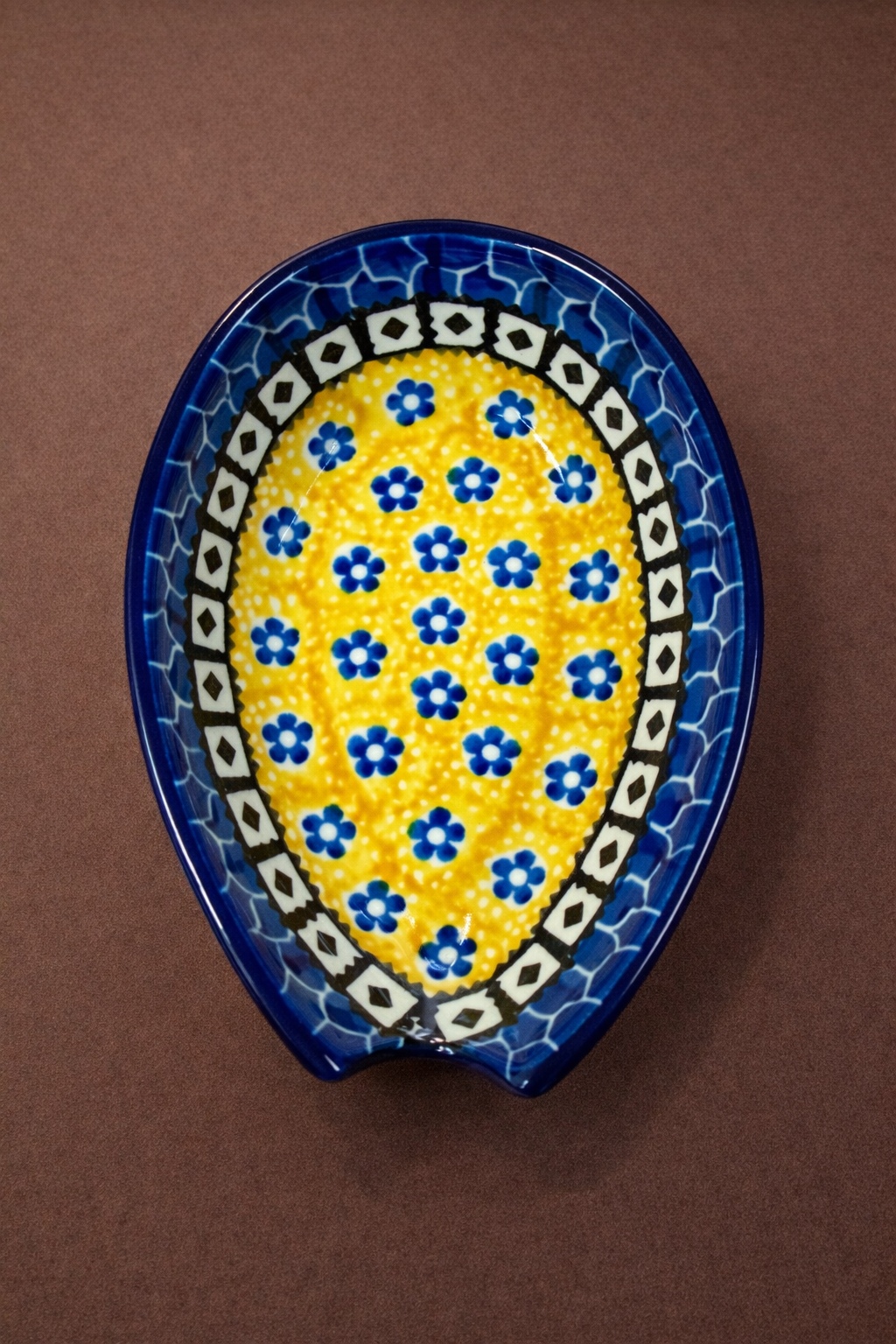 Polish Pottery Traditional(Yellow/Blue) Spoon Rest
