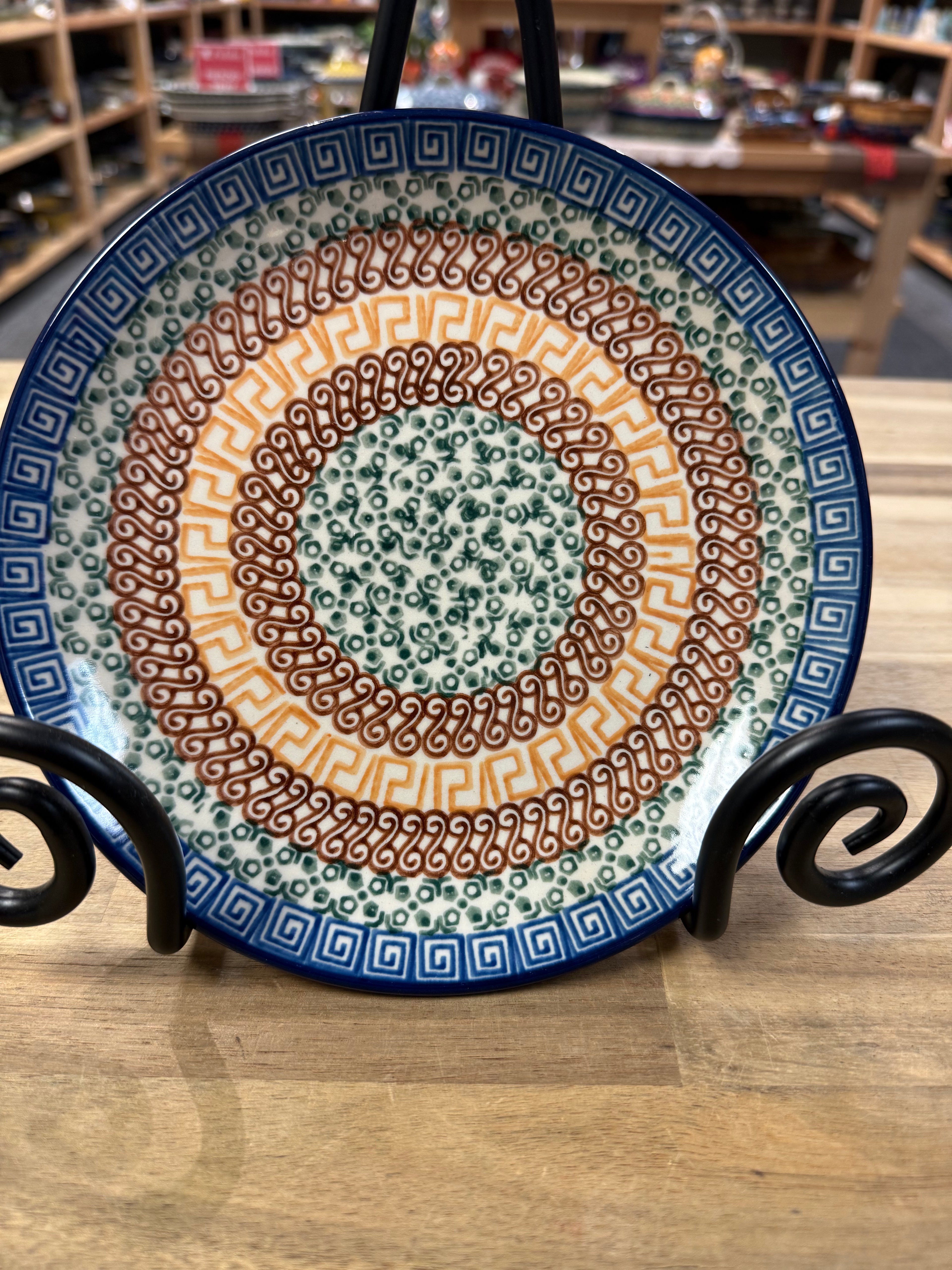 Polish Pottery Salad Plate - Traditional Multi
